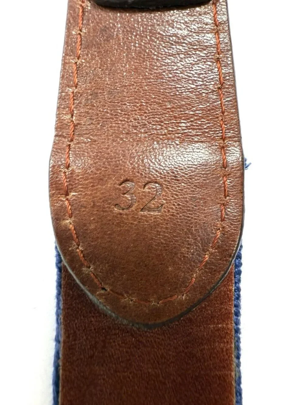 Smathers & Branson Crossed Clubs Needlepoint Golf Belt Navy Sz 32 Hand Stitched